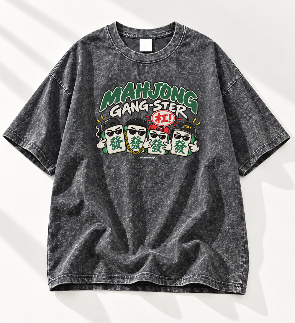 PRE-ORDER: The Mahjong Gang-ster Washed Vintage Tee