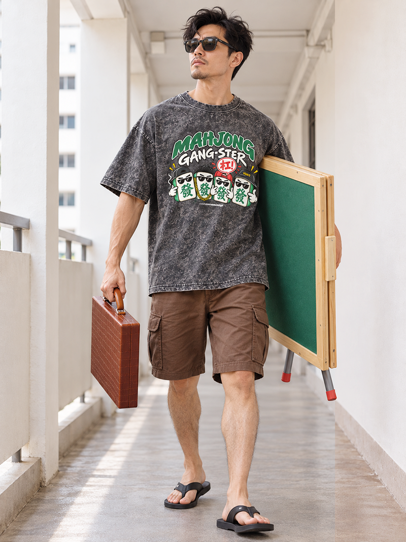 PRE-ORDER: The Mahjong Gang-ster Washed Vintage Tee