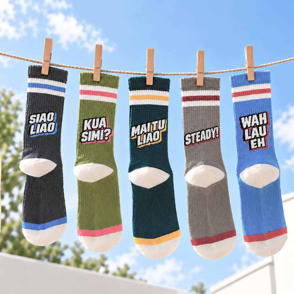 Singlish Crew Socks- Set of 5